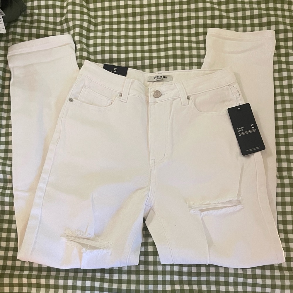 American Bazi White Boyfriend Jeans